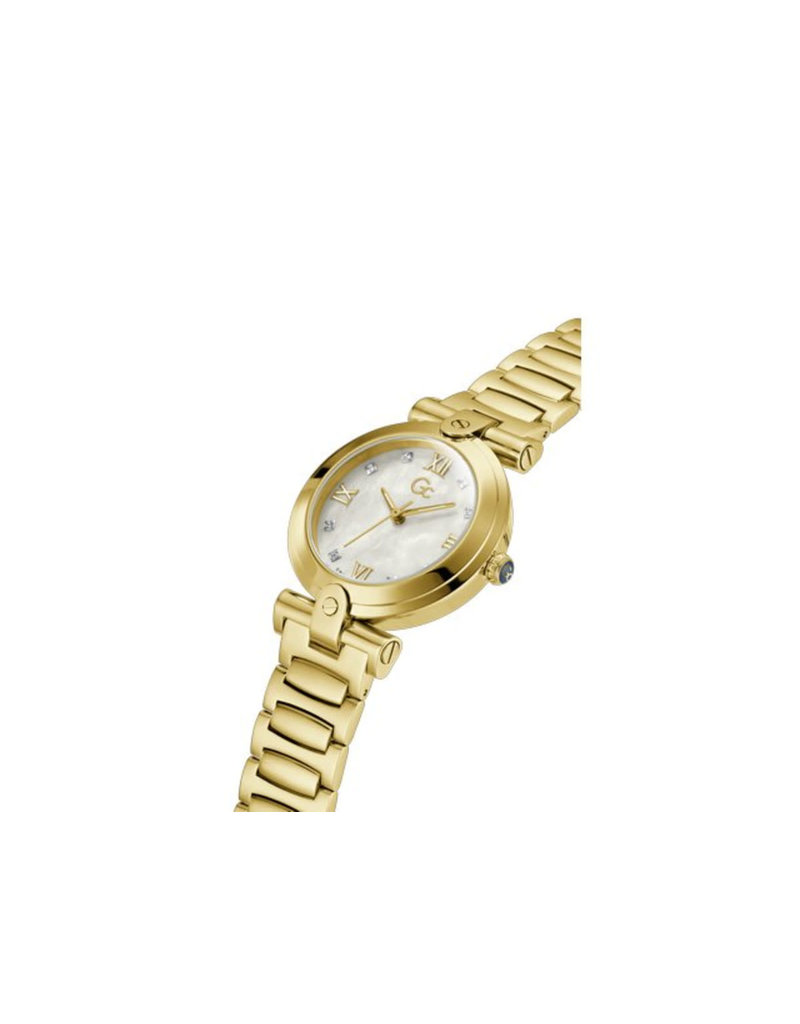 GC GC Dames Horloge Y96002L1MF Staal Goude Plating Swiss Made Quartz met Parelmoer Wijzerplaat