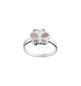 Blinckers Jewelry Huiscollectie BJ 10.16230 Kinder ring vlinder roze mt 14