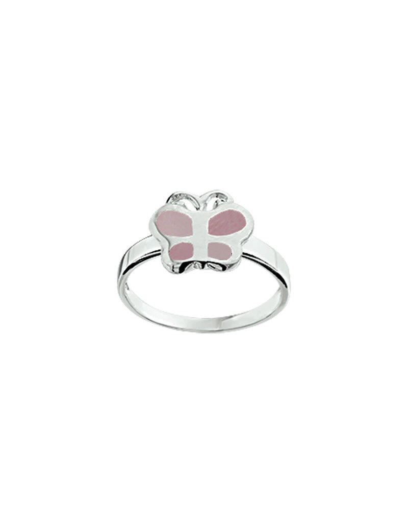 Blinckers Jewelry Huiscollectie BJ 10.16230 Kinder ring vlinder roze mt 14