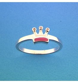 Blinckers Jewelry Huiscollectie BJ 13.22484 Kinder ring kroon roze mt 14,3/4