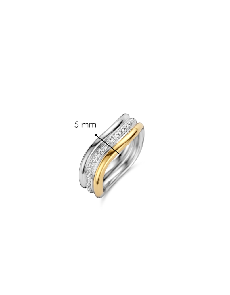 Ti Sento Milano Ti Sento Ring 12261ZY golvende ring bicolor met zirkonia's