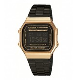 Casio-G Shock Casio AW168WEGB-1BEF horloge staal digitaal met goldplated kast en zwart plated horlogeband