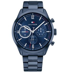 Tommy Hilfiger Tommy Hilfiger Heren Horloge TH1791945 Staal met Blauwe Plating Quartz Chronograaf