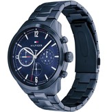 Tommy Hilfiger Tommy Hilfiger Heren Horloge TH1791945 Staal met Blauwe Plating Quartz Chronograaf