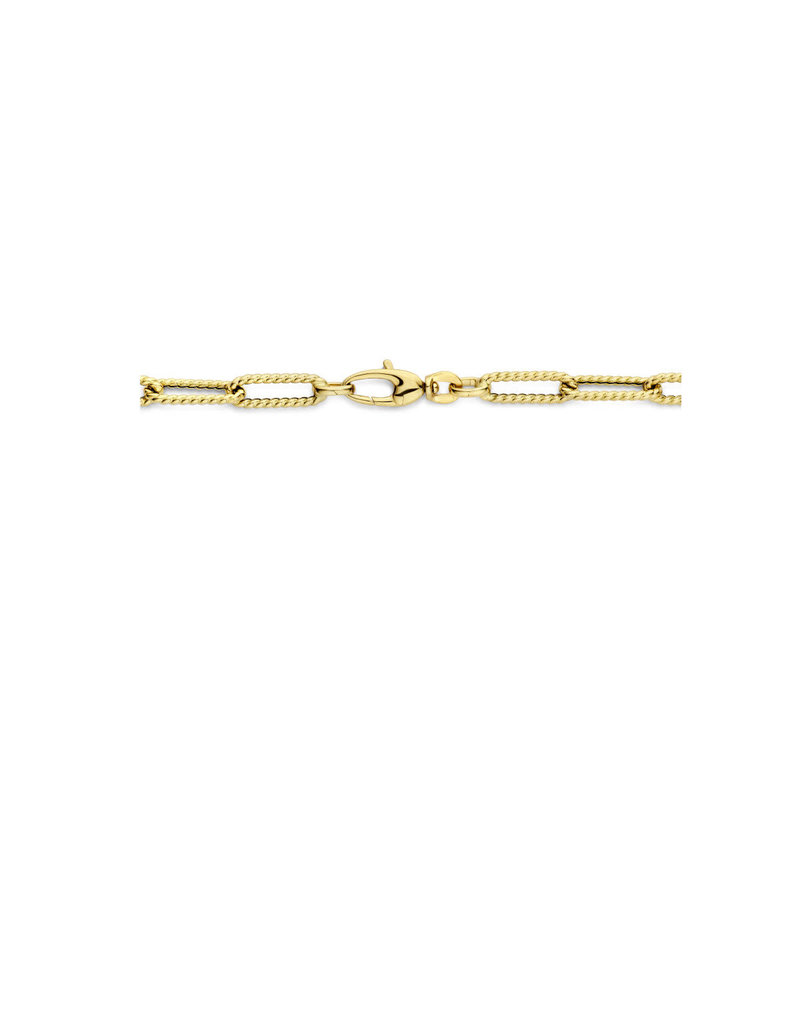 Blinckers Jewelry Huiscollectie BJ 4025195 Collier dames 14k goud met bewerkte closed forever schakel  in 45 cm  met karabijn sluiting