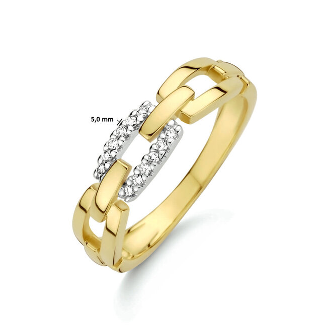 The House Of Blinckers THOB Ring 42.08686/16.5 14k Geelgoud met 0.05 crt H SI Briljant geslepen Diamant Maat 16.5