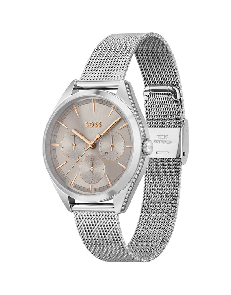 BOSS BOSS Horloge Dames HB1502638 Staal Chronograaf met Mesh Horlogeband