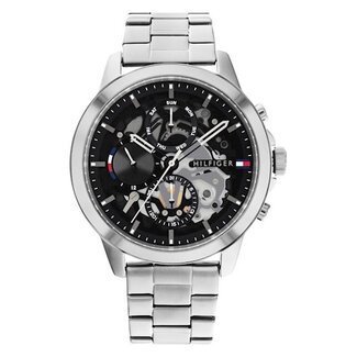 Tommy Hilfiger Tommy Hilfiger Horloge TH1710477 Henry Staal Quartz Chronograaf met Open Wijzerplaat 44mm