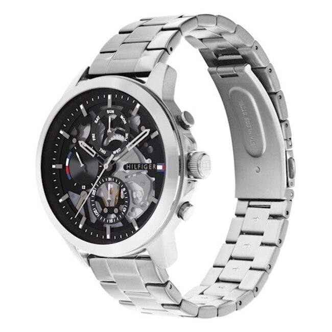 Tommy Hilfiger Tommy Hilfiger Horloge TH1710477 Henry Staal Quartz Chronograaf met Open Wijzerplaat 44mm