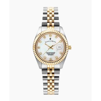 Jacques du Manoir Jacques du Manoir Horloge JWL01204 Staal Bi-color Quartz Swiss Made met MOP Wijzerplaat en Zirkonia 31mm Jacques du Manoir Jacques du Manoir Horloge JWL01204 Staal Bi-color Quartz Swiss Made met MOP Wijzerplaat en Zirkonia 31mm