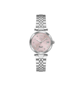 GC GC Dames Horloge Z01001L3MF Staal Swiss Made Quartz met Roze Wijzerplaat