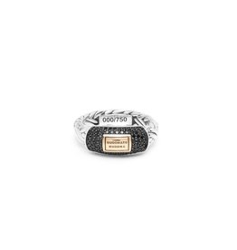 Buddha to Buddha BtB 174 18 ring dames zilver Katja XS Black spinel i.c.m. 14 k goud limited edition maat 18