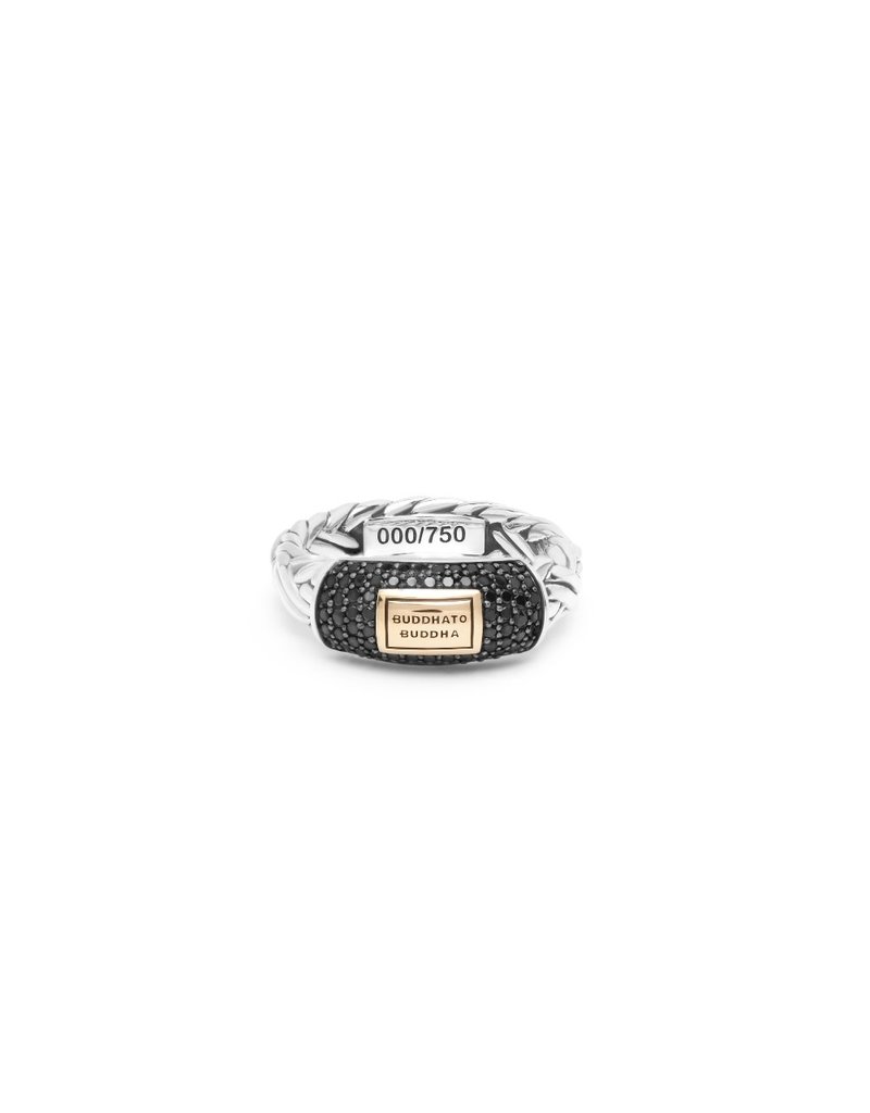 Buddha to Buddha BtB 174 18 ring dames zilver Katja XS Black spinel i.c.m. 14 k goud limited edition maat 18