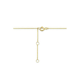Blinckers Jewelry Huiscollectie BJ 40.24414 collier dames in 14 k goud  met bolletjes met daarop de letters love lengte 40 verstelbaar tot 44 cm dikte 0.8 mm