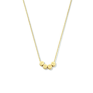 The House Of Blinckers THOB Collier 40.24414 14k Geelgoud met 4 Bolletjes en LOVE 40-44cm