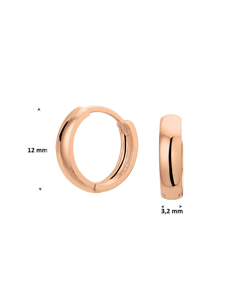 Blinckers Jewelry Huiscollectie BJ 44.01241 oorbellen klap creool in 14k rosé goud