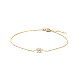 Blinckers Jewelry Huiscollectie BJ 40.22742 armband dames in 14k goud met briljant geslepen zirkonia verstelbaar van 16 tot 18 cm