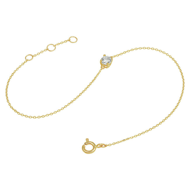 Blinckers Jewellery Huiscollectie BJ Armband 40.22742 14k Geelgoud Zirkonia 16-18 cm