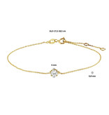 Blinckers Jewelry Huiscollectie BJ 4022742 armband dames in 14k goud met briljant geslepen zirkonia verstelbaar van 16 tot 18 cm