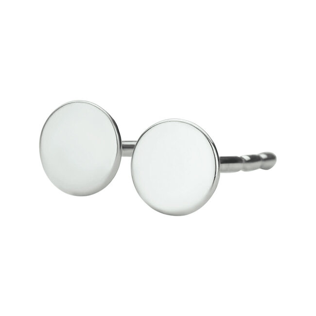 Blinckers Jewellery Huiscollectie BJ Oorbellen 41.05370 14k Witgoud Plat Rondje