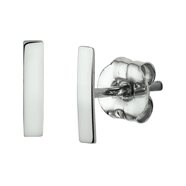 Blinckers Jewellery Huiscollectie BJ Oorbellen 41.05373 14 k Witgoud Staafjes