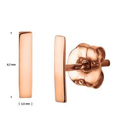 Blinckers Jewelry Huiscollectie BJ 4401239 oorknoppen  14 k rosé goud staafjes