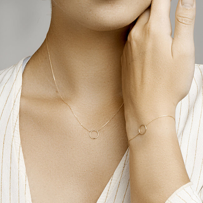 Blinckers Jewellery Huiscollectie BJ collier 40.22751 14k Geelgoud Cirkel 0,8mm 40-44cm