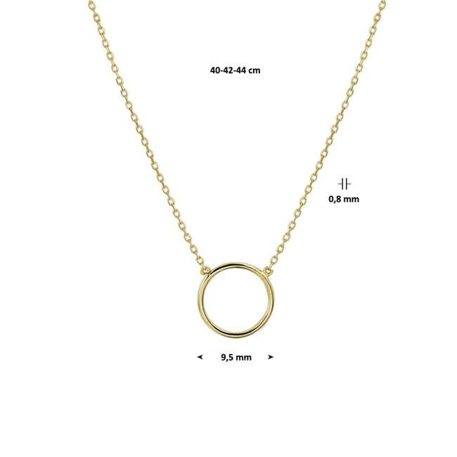 Blinckers Jewellery Huiscollectie BJ collier 40.22751 14k Geelgoud Cirkel 0,8mm 40-44cm