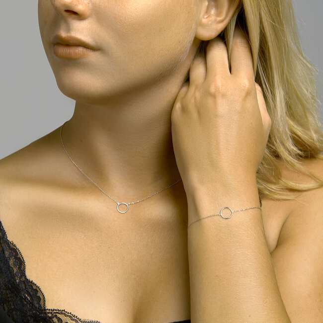 Blinckers Jewellery Huiscollectie BJ Collier 41.05390 14k Witgoud Cirkel 0,8mm 40-44cm