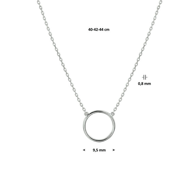 Blinckers Jewellery Huiscollectie BJ Collier 41.05390 14k Witgoud Cirkel 0,8mm 40-44cm