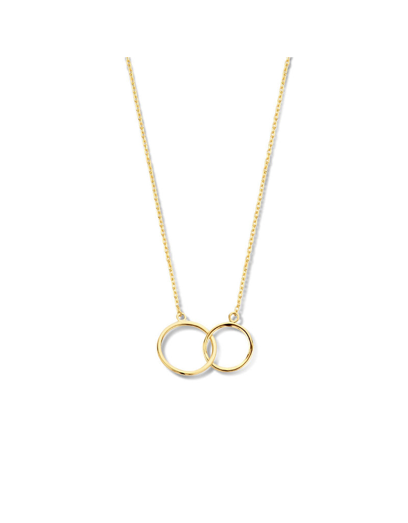 Blinckers Jewelry Huiscollectie BJ4022748 collier dames in 14k geelgoud met double circle