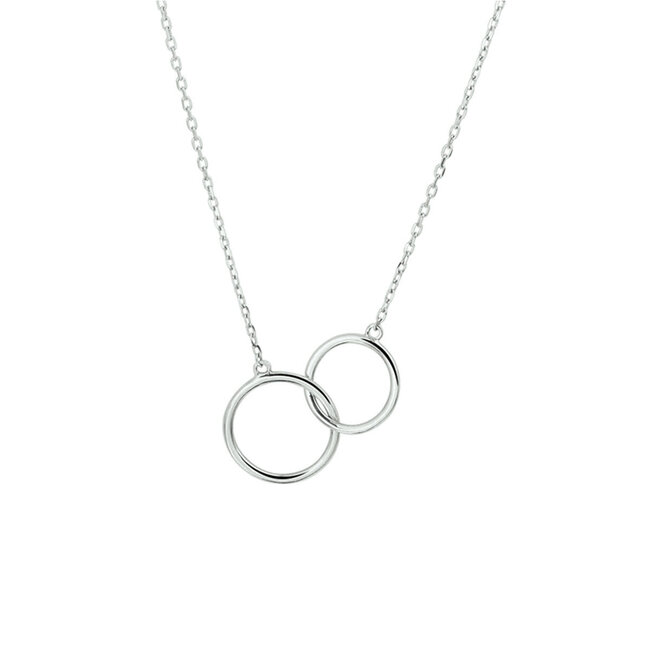Blinckers Jewellery Huiscollectie BJ Collier 41.05386 14k Witgoud Dubbele Cirkel 0,8mm 40-44cm