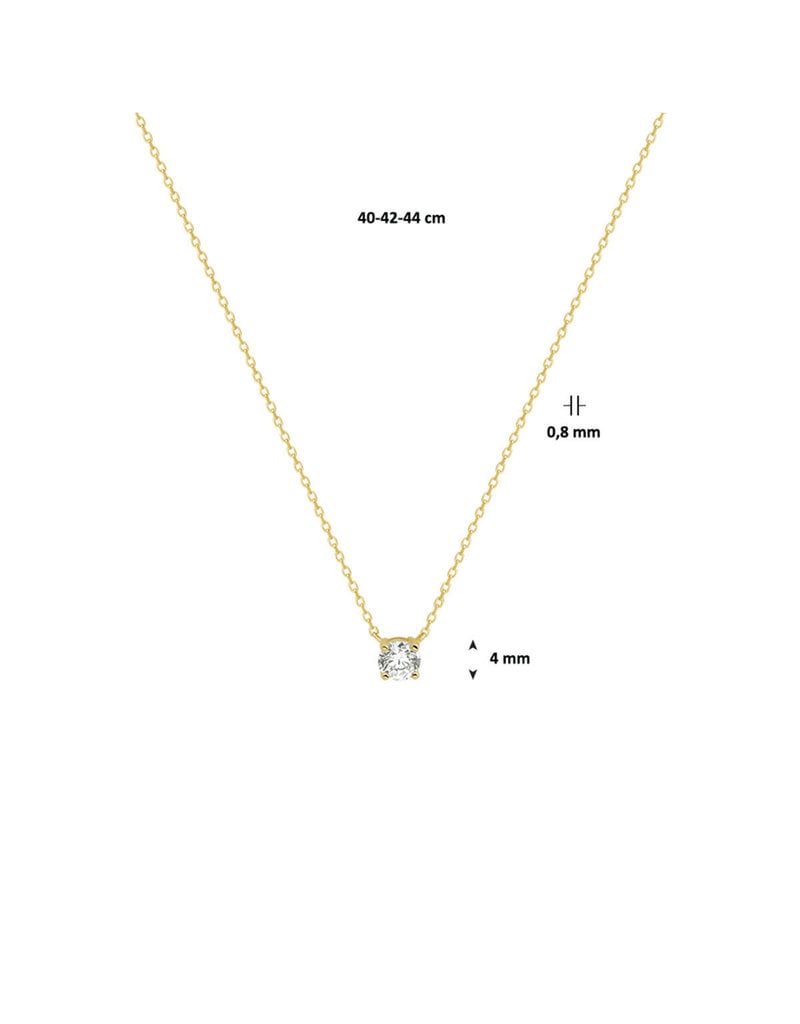 Blinckers Jewelry Huiscollectie BJ 4022750 collier dames in 14 k geelgoud met zirkonia hanger