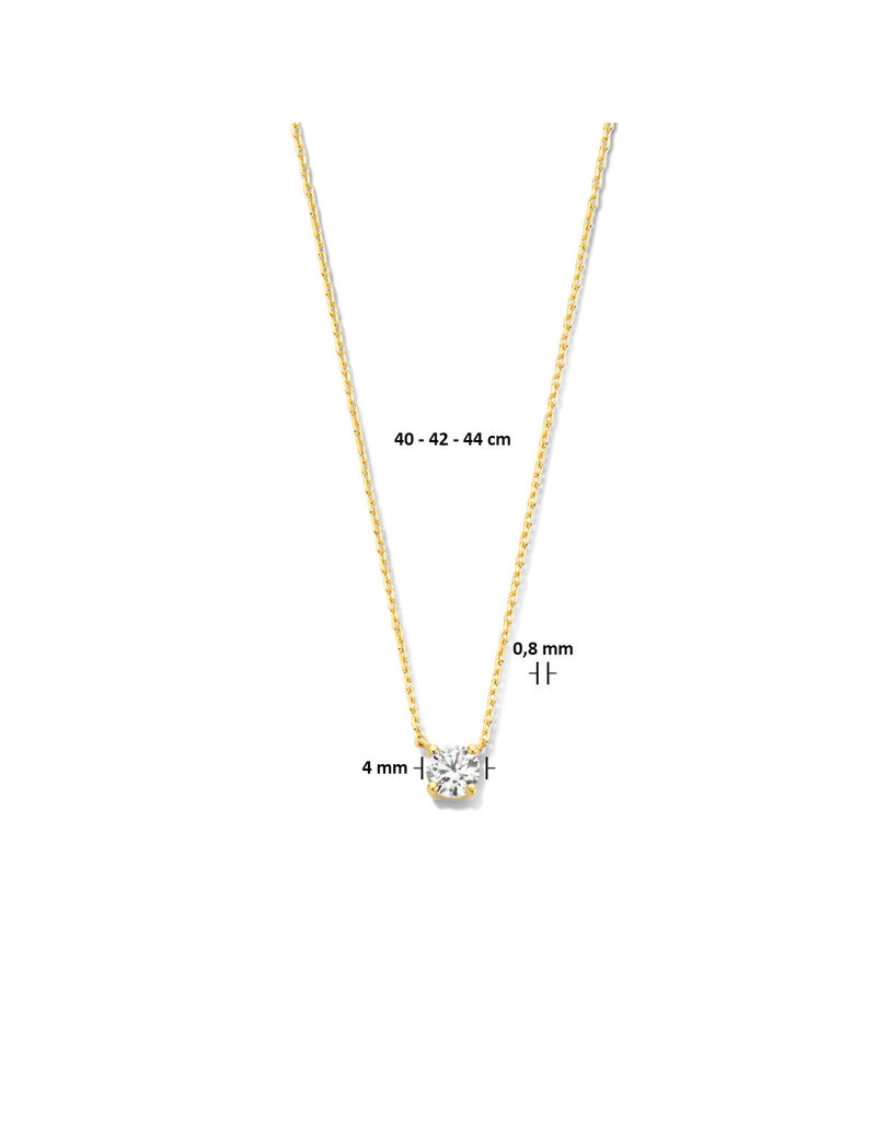 Blinckers Jewelry Huiscollectie BJ 4022750 collier dames in 14 k geelgoud met zirkonia hanger