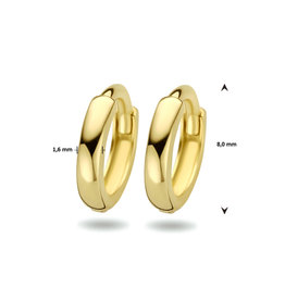 Blinckers Jewelry Huiscollectie BJ 4024835 oorbellen creeol 14 k geelgoud 1.6 mm x8 mm