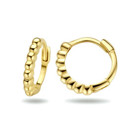 Blinckers Jewelry Huiscollectie BJ 4024839 oorbellen klap creool in 14 k goud bolletjes  10 x 1.7 mm