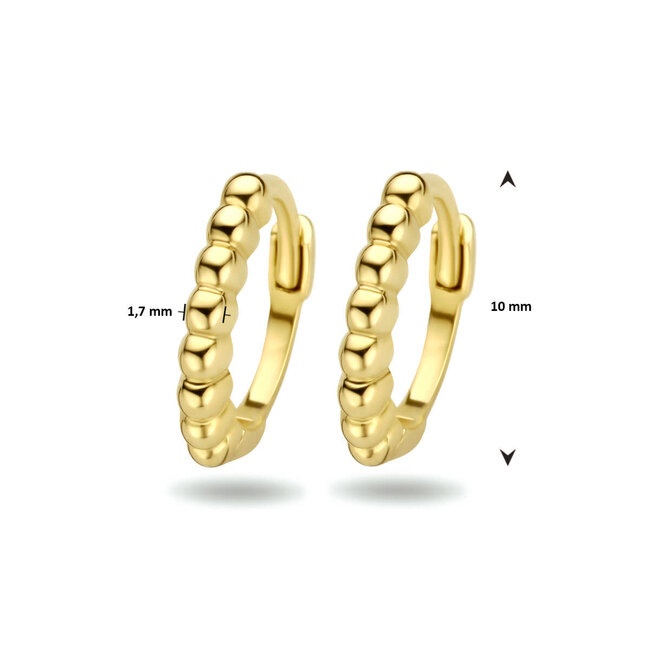 Blinckers Jewellery Huiscollectie BJ Oorbellen 40.24839 Goud 14k Klapoorringen Bolletjes 10 x 1.7 mm