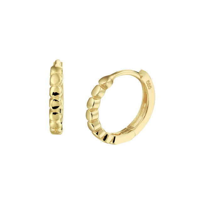 Blinckers Jewellery Huiscollectie BJ Oorbellen 4024841 Goud 14k Klapoorringen relief 2x12 mm