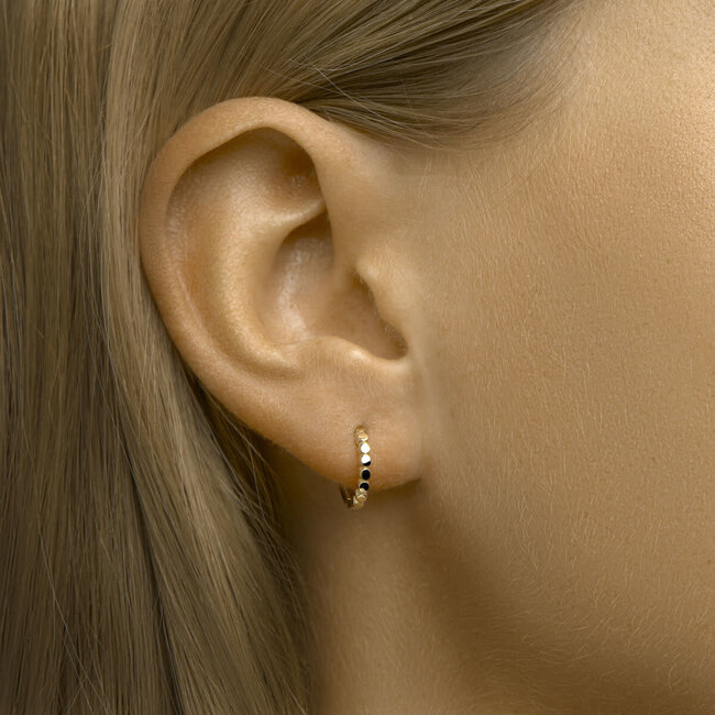 Blinckers Jewellery Huiscollectie BJ Oorbellen 4024841 Goud 14k Klapoorringen relief 2x12 mm