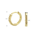 Blinckers Jewelry Huiscollectie BJ 4024845 oorbellen klap creool in 14 k goud met "streep" relief 13 x 2 mm