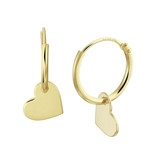 Blinckers Jewelry Huiscollectie BJ 4024848 oorbellen creeol met hanger hart in 14 k goud