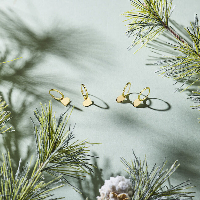 Blinckers Jewellery Huiscollectie BJ Oorbellen 40.24848  Goud 14k Oorringen 13mm Hartjes 7x8mm