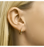 Blinckers Jewelry Huiscollectie BJ 40.22737 oorbellen klap creool rond in 14 k goud 2.5 x 15 mm