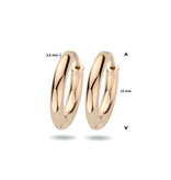 Blinckers Jewelry Huiscollectie BJ 4401243 oorbellen klap creool in 14 k rosé goud 13 x 2 mm