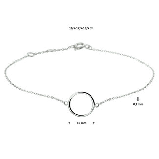 Blinckers Jewellery Huiscollectie BJ Armband 41.05384 14k Witgoud Circle 16-18cm