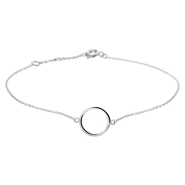 Blinckers Jewellery Huiscollectie BJ Armband 41.05384 14k Witgoud Cirkel 16-18cm