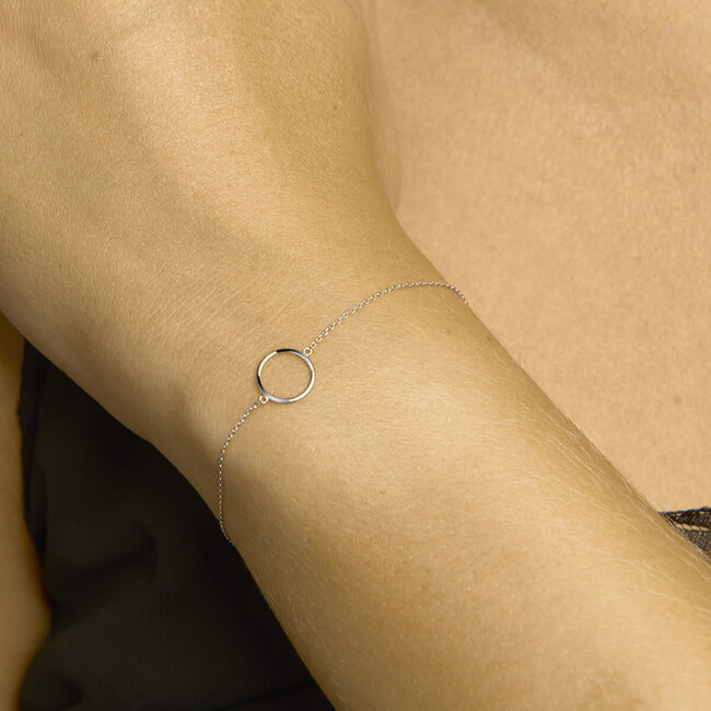 Blinckers Jewellery Huiscollectie BJ Armband 41.05384 14k Witgoud Cirkel 16-18cm