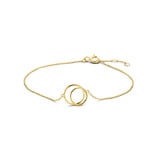 Blinckers Jewelry Huiscollectie BJ 4022740 armband dames in 14 k geelgoud double circle verstelbaar van 16.5 tot 18.5 cm