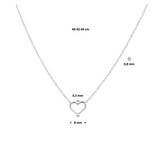Blinckers Jewelry Huiscollectie BJ 4105387 collier 14k witgoud met hartje verstelbaar van 4