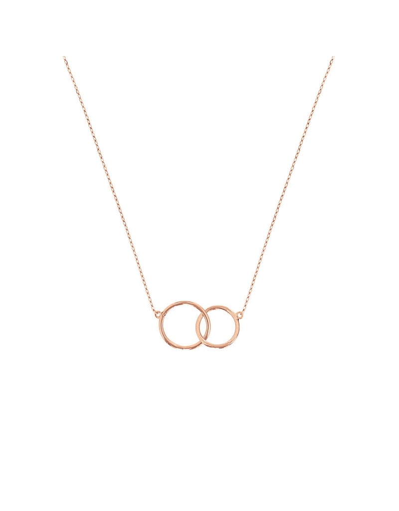 Blinckers Jewelry Huiscollectie BJ 4401253 collier 14 k rosé goud met dubbele ringen verstelbaar van 40 tot 44 cm